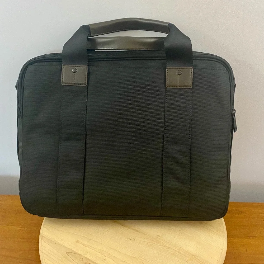 Jack Spade New York Messenger Bag Black Nylon Briefcase Laptop Business NWT